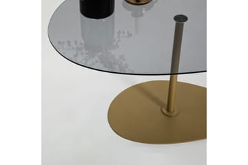 Svanabyn 90 cm Ovalt Soffbord i Glas och Metall - Grå - Möbler - Vardagsrum - Soffbord & vardagsrumsbord - Soffbord