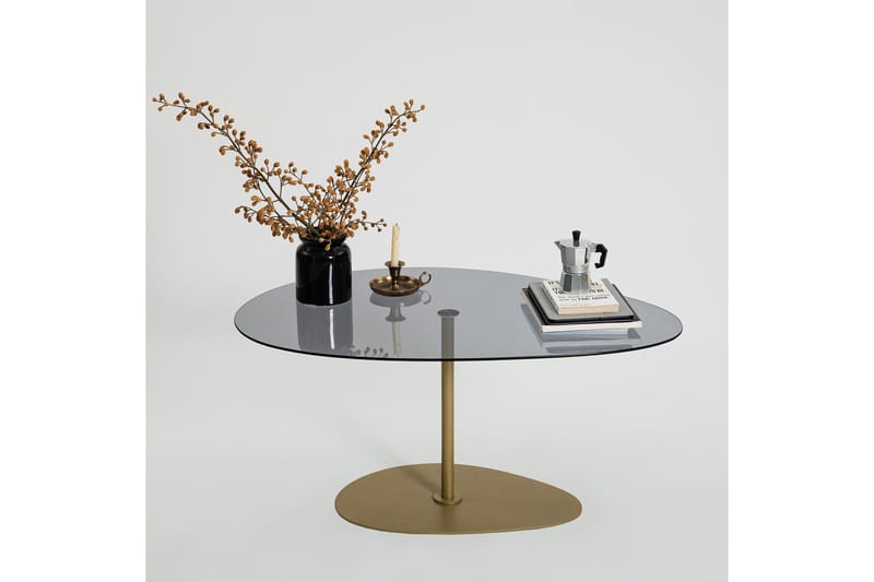 Svanabyn Soffbord 90 cm - Grå/Guld - Möbler - Vardagsrum - Soffbord & vardagsrumsbord - Soffbord