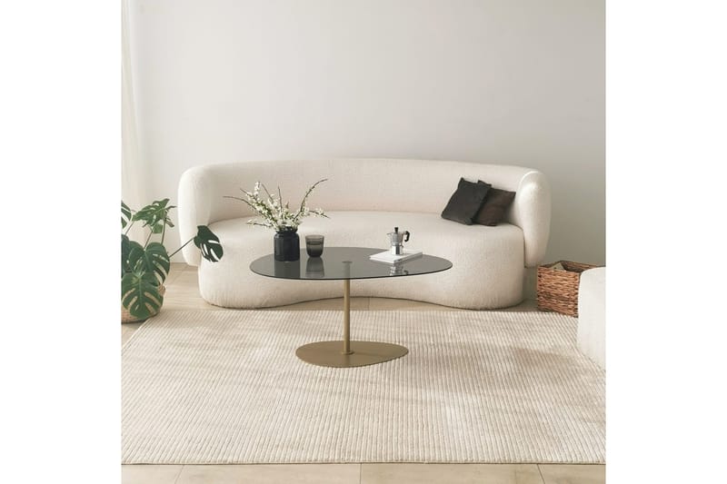 Svanabyn Soffbord 90 cm, Grå/Guld