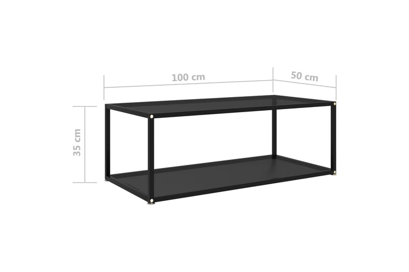 Soffbord svart 100x50x35 cm härdat glas - Möbler - Vardagsrum - Soffbord & vardagsrumsbord - Soffbord