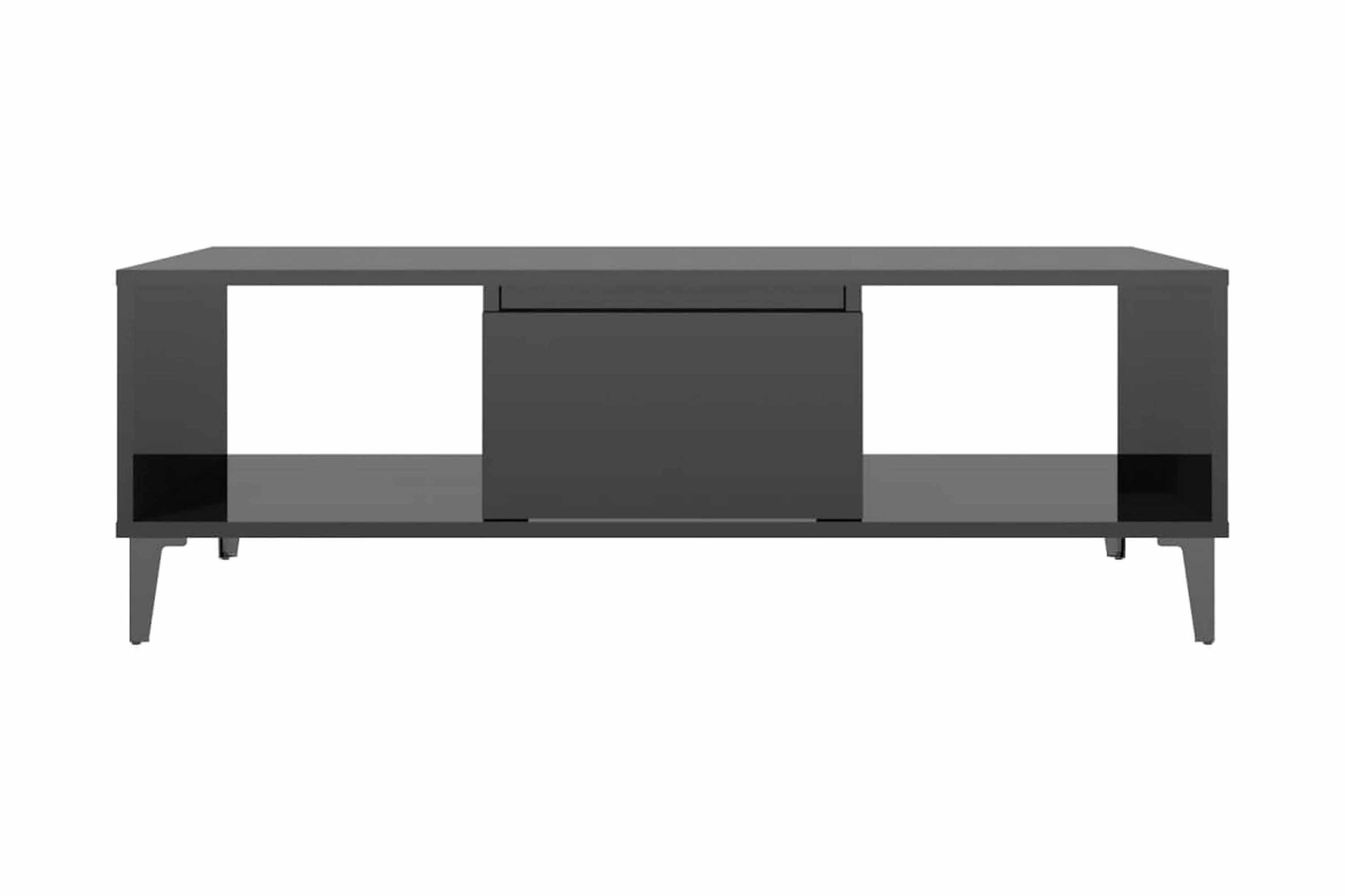 Soffbord svart högglans 103,5x60x35 cm spånskiva – Svart