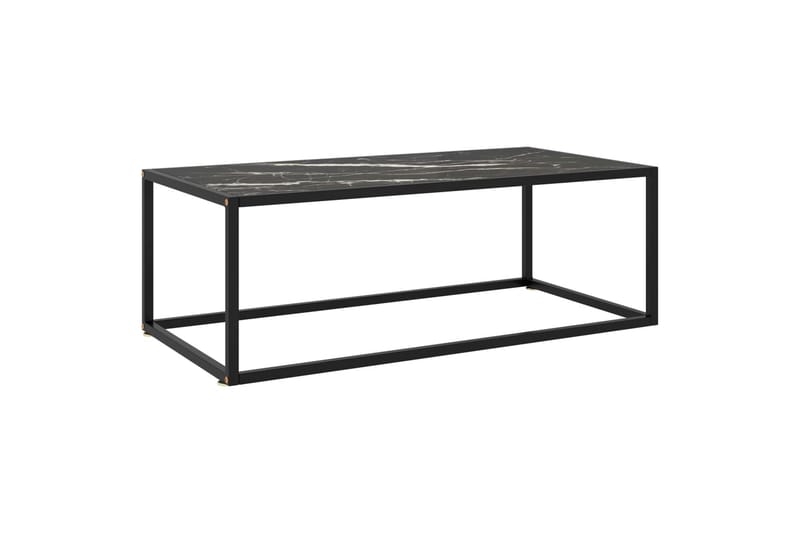 Soffbord svart med svart marmor glas 100x50x35 cm - Svart - Möbler - Vardagsrum - Soffbord & vardagsrumsbord - Marmorbord