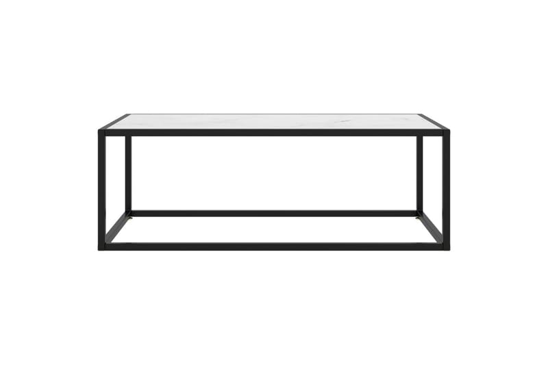 Soffbord svart med vit marmor glas 100x50x35 cm - Svart - Marmorbord - Soffbord - Bord