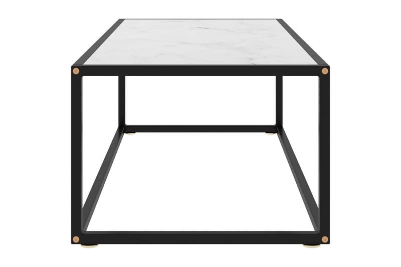 Soffbord svart med vit marmor glas 100x50x35 cm - Svart - Marmorbord - Soffbord - Bord