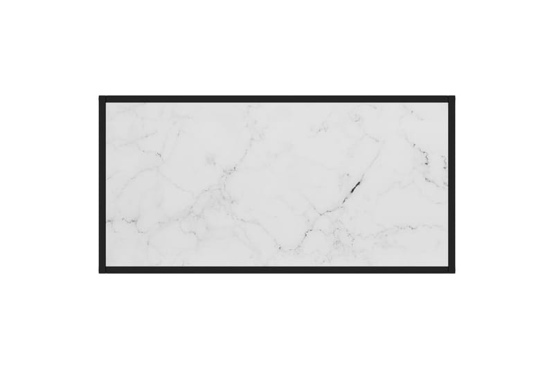 Soffbord svart med vit marmor glas 100x50x35 cm - Svart - Marmorbord - Soffbord - Bord