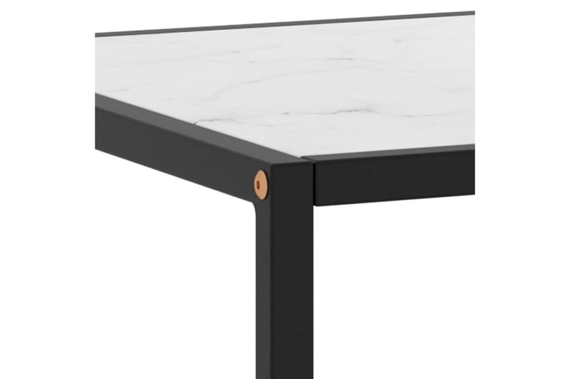 Soffbord svart med vit marmor glas 100x50x35 cm - Svart - Möbler - Vardagsrum - Soffbord & vardagsrumsbord - Marmorbord