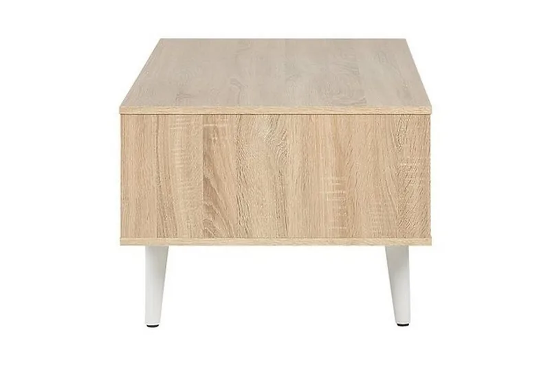 Swanea Soffbord 120 cm med Förvaring Skåp + Hylla - Ljusbrun/Vit - Möbler - Vardagsrum - Soffbord & vardagsrumsbord - Soffbord