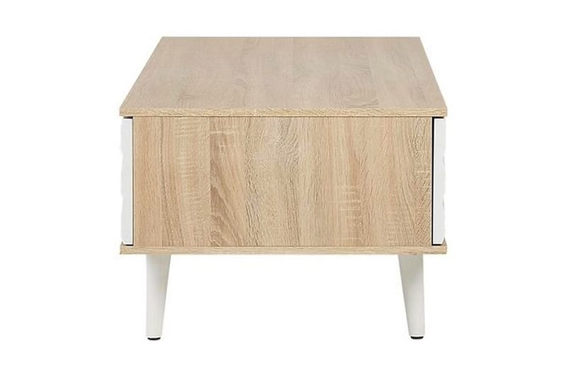 Swanea Soffbord 120 cm med Förvaring Skåp + Hylla - Ljusbrun/Vit - Möbler - Vardagsrum - Soffbord & vardagsrumsbord - Soffbord