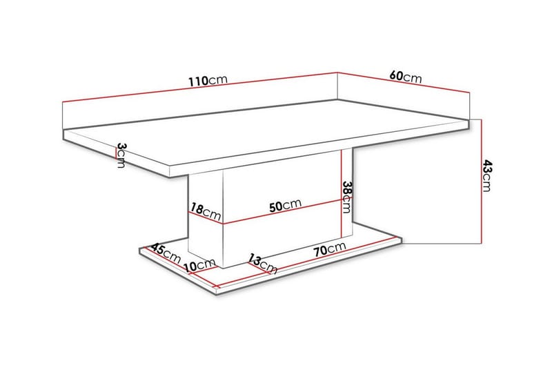 Tallow 110 cm Rektangulärt Soffbord i Mörkt Trä - Brun - Möbler - Vardagsrum - Soffbord & vardagsrumsbord - Soffbord