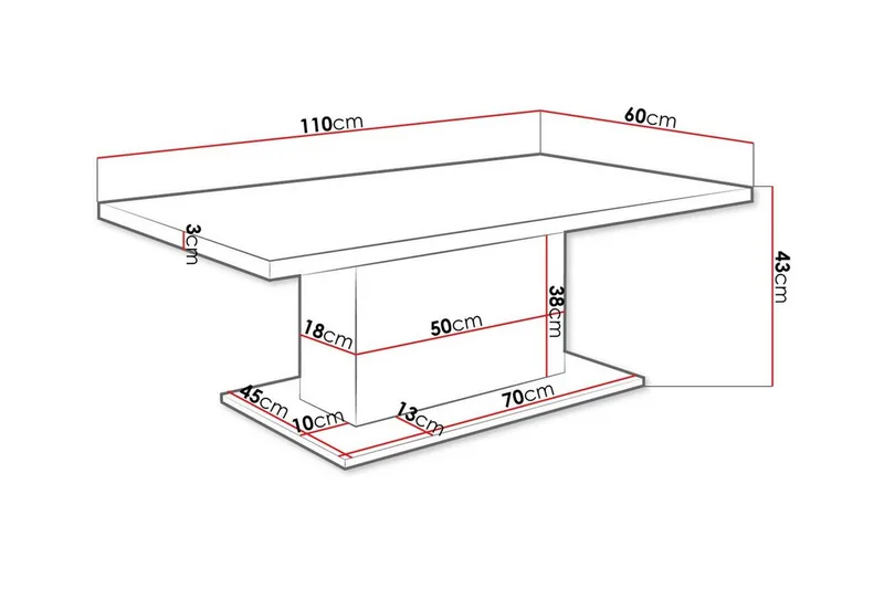 Tallow Soffbord 60 cm NO_BRAND Brown - Möbler - Vardagsrum - Soffbord & vardagsrumsbord - Soffbord