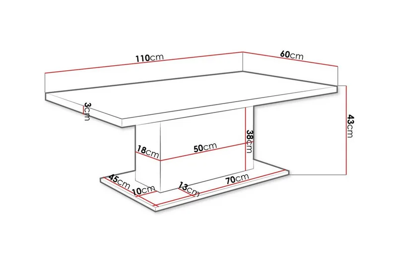 Tallow Soffbord 60 cm NO_BRAND Brown - Möbler - Vardagsrum - Soffbord & vardagsrumsbord - Soffbord