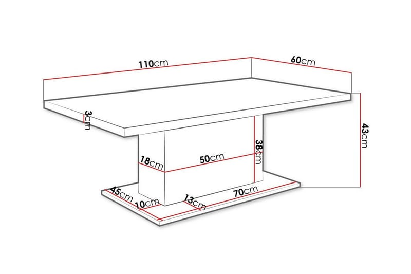 Tallow Soffbord 60 cm NO_BRAND White - Möbler - Vardagsrum - Soffbord & vardagsrumsbord - Soffbord