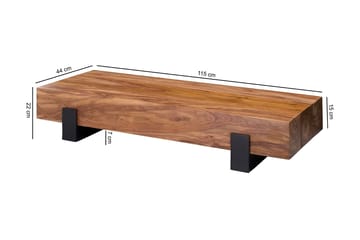 Taquanna Soffbord 115 cm Runt - Massivt Trä/Valnötsbrun/Svart - Möbler - Vardagsrum - Soffbord & vardagsrumsbord - Soffbord