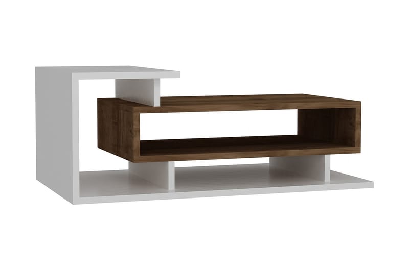 TARAQ Soffbord 90 cm Vit/Valnötsbrun - Vit/Valnöt - Möbler - Vardagsrum - Soffbord & vardagsrumsbord - Soffbord