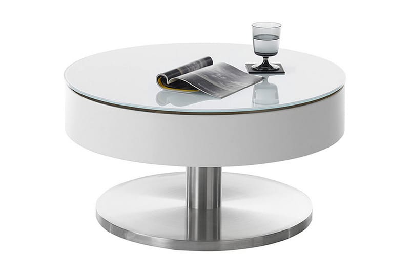 TARLAI Soffbord 79 cm Glas/Vit/Silver - Möbler - Vardagsrum - Soffbord & vardagsrumsbord - Soffbord