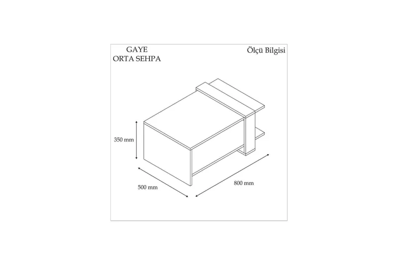 Terasa Soffbord 80 cm med Förvaring Hylla - Valnötsbrun/Grå - Möbler - Vardagsrum - Soffbord & vardagsrumsbord - Soffbord