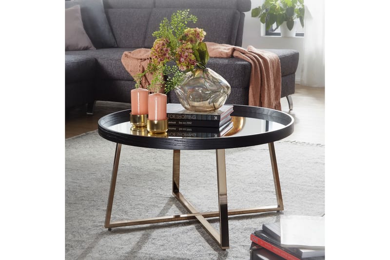 TERSTAGE Soffbord 78 cm Runt Glas/Svart - Möbler - Vardagsrum - Soffbord & vardagsrumsbord - Soffbord