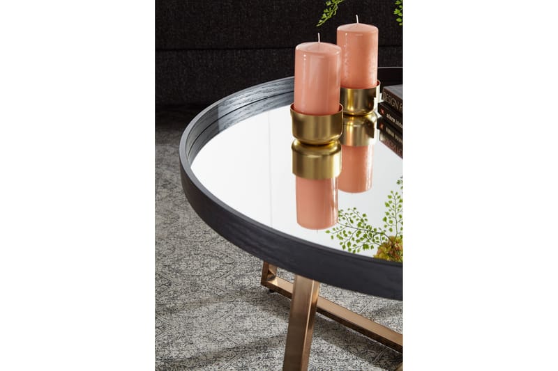 TERSTAGE Soffbord 78 cm Runt Glas/Svart - Möbler - Vardagsrum - Soffbord & vardagsrumsbord - Soffbord