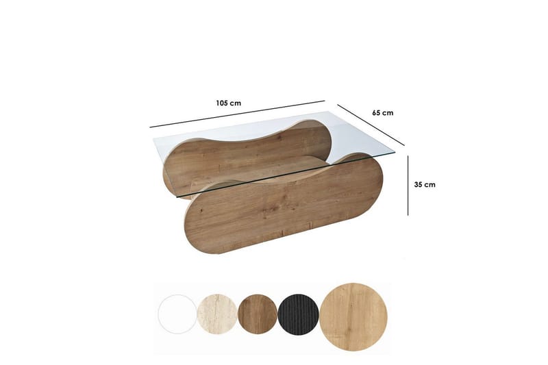 Soffbord Tevrin Sudamalek / Transparent - Sudamalek / Transparent - Möbler - Vardagsrum - Soffbord & vardagsrumsbord - Soffbord