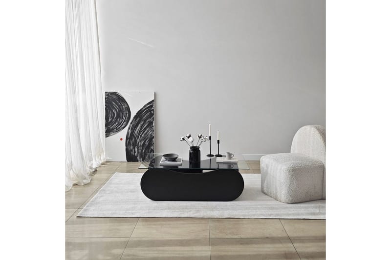 Soffbord Tevrin Svart / Transparent - Svart / Transparent - Möbler - Vardagsrum - Soffbord & vardagsrumsbord - Soffbord