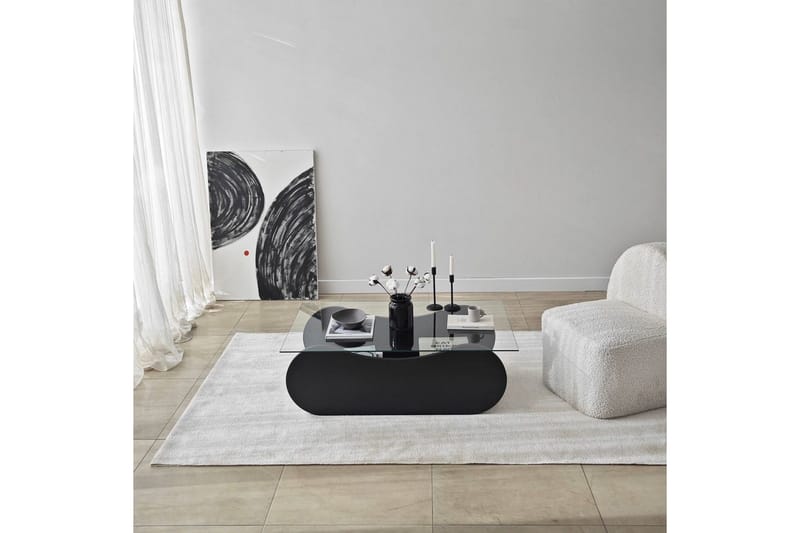 Soffbord Tevrin Svart / Transparent - Svart / Transparent - Möbler - Vardagsrum - Soffbord & vardagsrumsbord - Soffbord