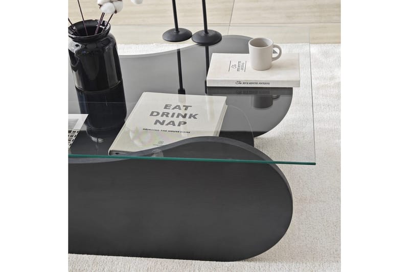 Soffbord Tevrin Svart / Transparent - Svart / Transparent - Möbler - Vardagsrum - Soffbord & vardagsrumsbord - Soffbord