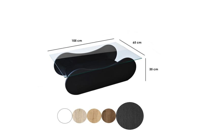 Soffbord Tevrin Svart / Transparent - Svart / Transparent - Möbler - Vardagsrum - Soffbord & vardagsrumsbord - Soffbord