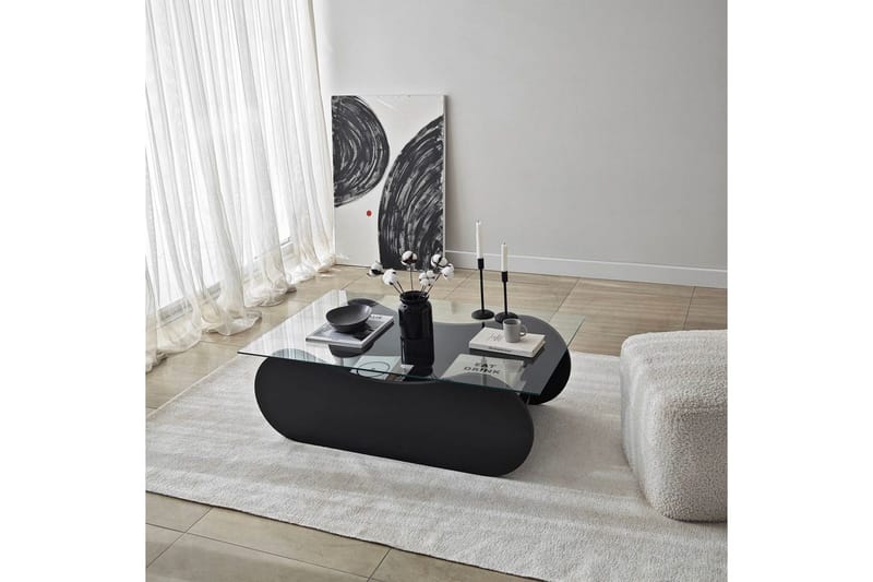 Soffbord Tevrin Svart / Transparent - Svart / Transparent - Möbler - Vardagsrum - Soffbord & vardagsrumsbord - Soffbord