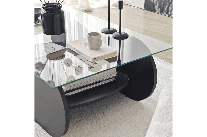 Soffbord Tevrin Svart / Transparent - Svart / Transparent - Möbler - Vardagsrum - Soffbord & vardagsrumsbord - Soffbord