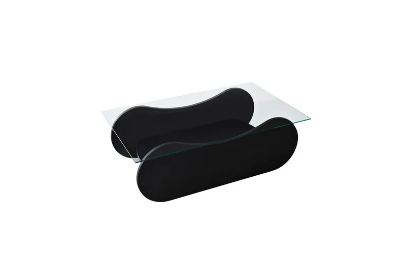 Soffbord Tevrin Svart / Transparent, Svart / Transparent