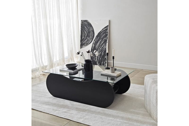 Soffbord Tevrin Svart / Transparent - Svart / Transparent - Möbler - Vardagsrum - Soffbord & vardagsrumsbord - Soffbord