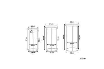 Texon Satsbord 36 cm 3-pack - Svart - Möbler - Vardagsrum - Soffbord & vardagsrumsbord - Satsbord