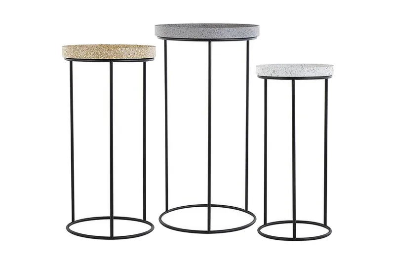 Texon Satsbord 36 cm 3-pack, Svart