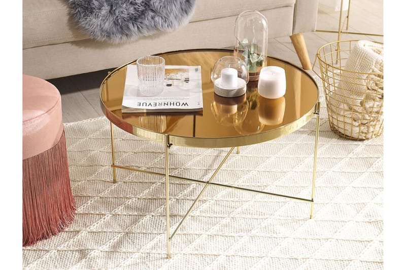 Thore Soffbord i härdat glas - Guld - Möbler - Vardagsrum - Soffbord & vardagsrumsbord - Soffbord