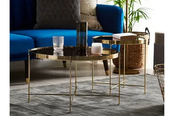 Thore Soffbord i härdat glas - Guld - Möbler - Vardagsrum - Soffbord & vardagsrumsbord - Soffbord