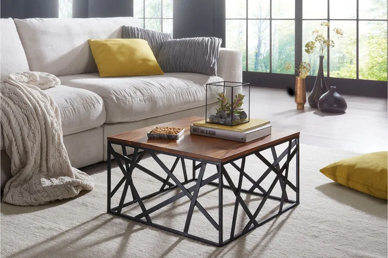 Tijero Soffbord 60 cm - Massivt Trä/Svart - Möbler - Vardagsrum - Soffbord & vardagsrumsbord - Soffbord