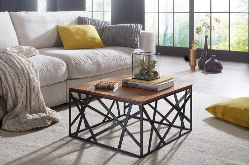 Tijero Soffbord 60 cm - Massivt Trä/Svart - Möbler - Vardagsrum - Soffbord & vardagsrumsbord - Soffbord