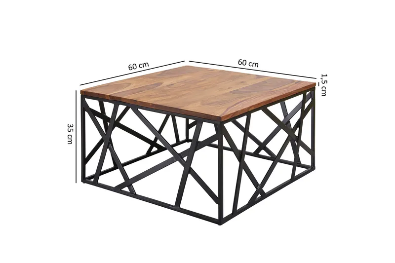 Tijero Soffbord 60 cm - Massivt Trä/Svart - Möbler - Vardagsrum - Soffbord & vardagsrumsbord - Soffbord