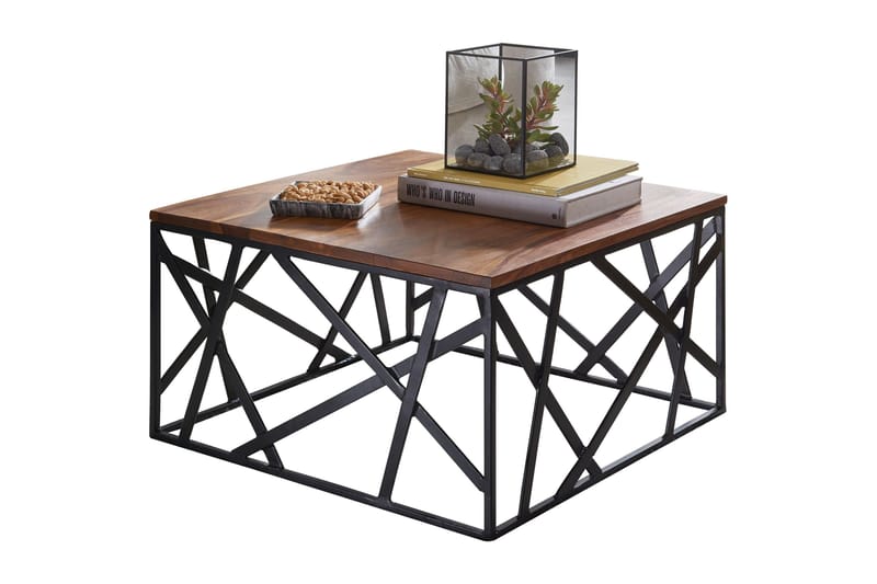 Tijero Soffbord 60 cm, Massivt Trä/Svart