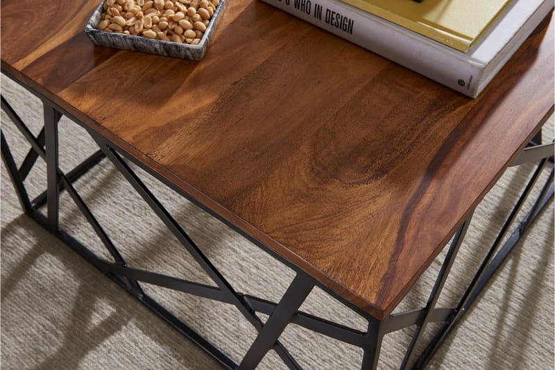 Tijero Soffbord 60 cm - Massivt Trä/Svart - Möbler - Vardagsrum - Soffbord & vardagsrumsbord - Soffbord