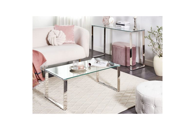 Soffbord Tilon Silver/Transparent - Silver/Transparent - Möbler - Vardagsrum - Soffbord & vardagsrumsbord - Soffbord