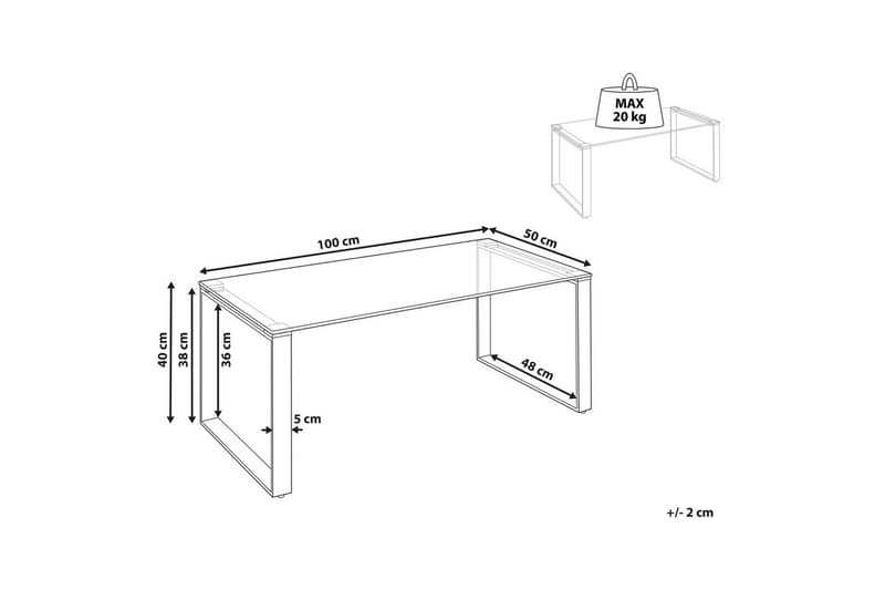 Soffbord Tilon Silver/Transparent - Silver/Transparent - Möbler - Vardagsrum - Soffbord & vardagsrumsbord - Soffbord