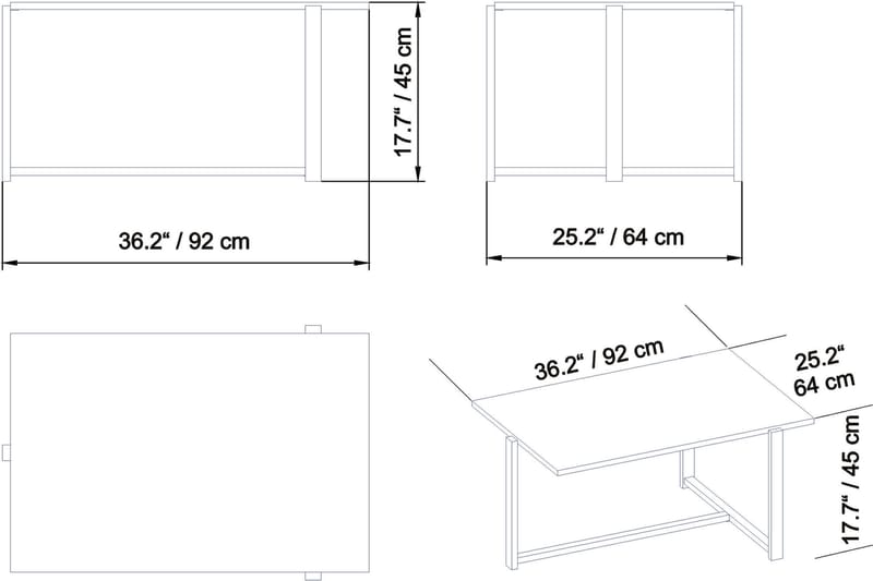 TORNBY Soffbord 92 cm Brun - Möbler - Vardagsrum - Soffbord & vardagsrumsbord - Soffbord