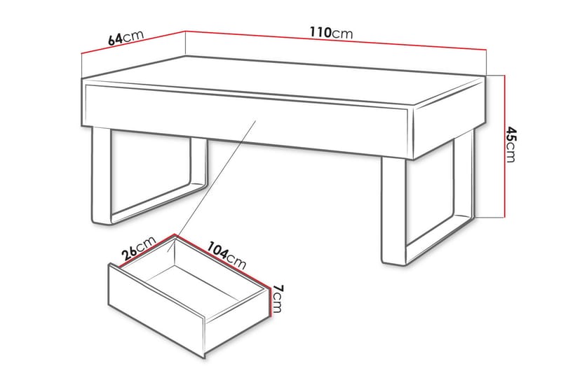 TRACEY Soffbord 110 cm Svart - Svart - Möbler - Vardagsrum - Soffbord & vardagsrumsbord - Soffbord