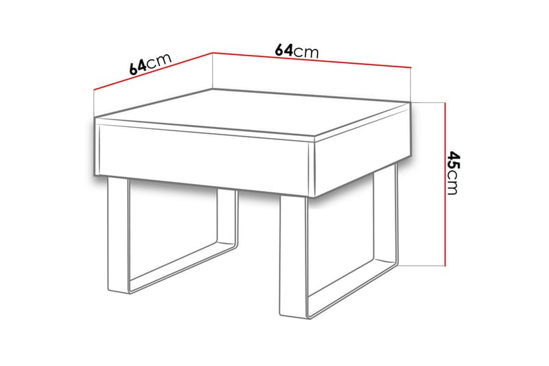 TRACEY Soffbord Litet 64 cm med Förvaring Låda Vit - Vit - Soffbord - Bord