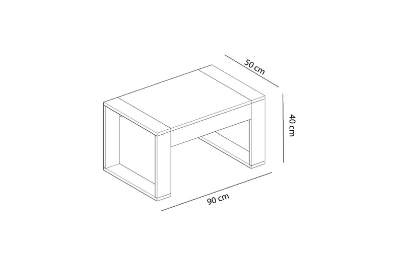 VACANTE Soffbord 90 cm Valnötsbrun/Vit -   - Bord - Soffbord