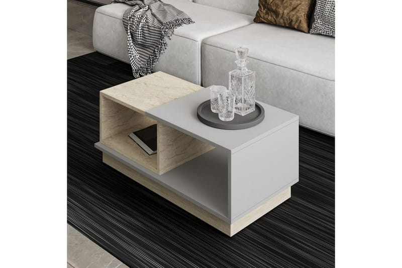 Soffbord Vaelen Travertin / Grå - Travertin / Grå - Möbler - Vardagsrum - Soffbord & vardagsrumsbord - Soffbord