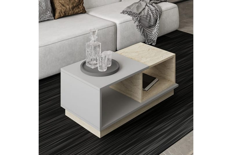 Soffbord Vaelen Travertin / Grå - Travertin / Grå - Möbler - Vardagsrum - Soffbord & vardagsrumsbord - Soffbord