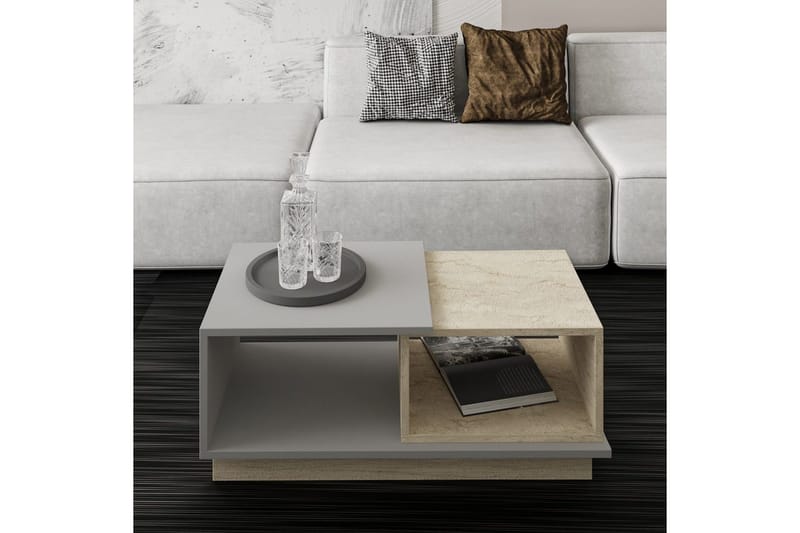 Soffbord Vaelen Travertin / Grå - Travertin / Grå - Möbler - Vardagsrum - Soffbord & vardagsrumsbord - Soffbord