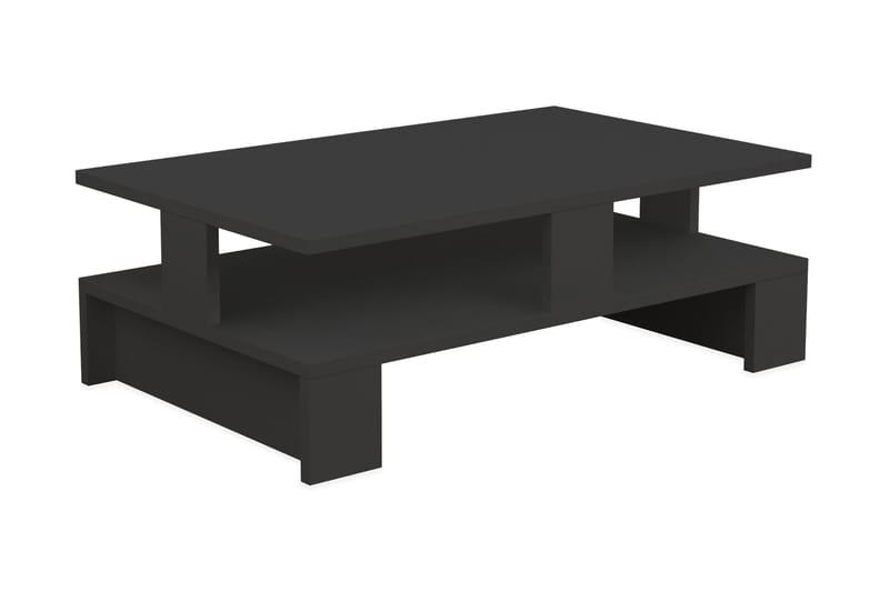 VALERY Soffbord 80 cm med Förvaring Hylla Mörkgrå - Mörkgrå - Soffbord - Bord
